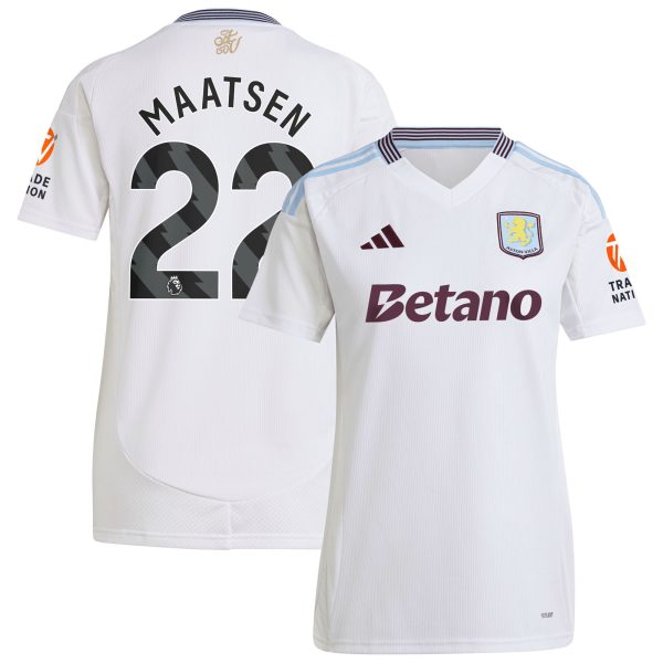 Aston Villa Jerseys - Official aston villa adidas away shirt 2024-25 – womens with maatsen 22 printing Collection for AVFC Fans