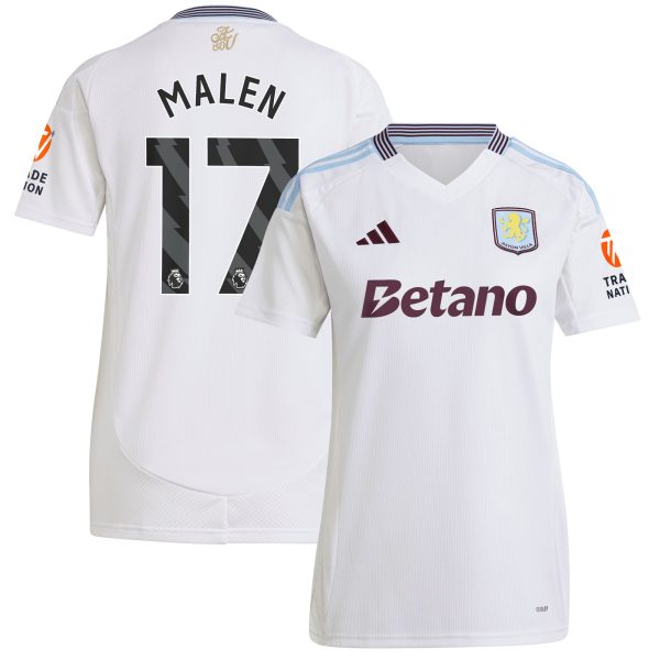 Aston Villa Jerseys - Official aston villa adidas away shirt 2024-25 – womens with malen 17 printing Collection for AVFC Fans