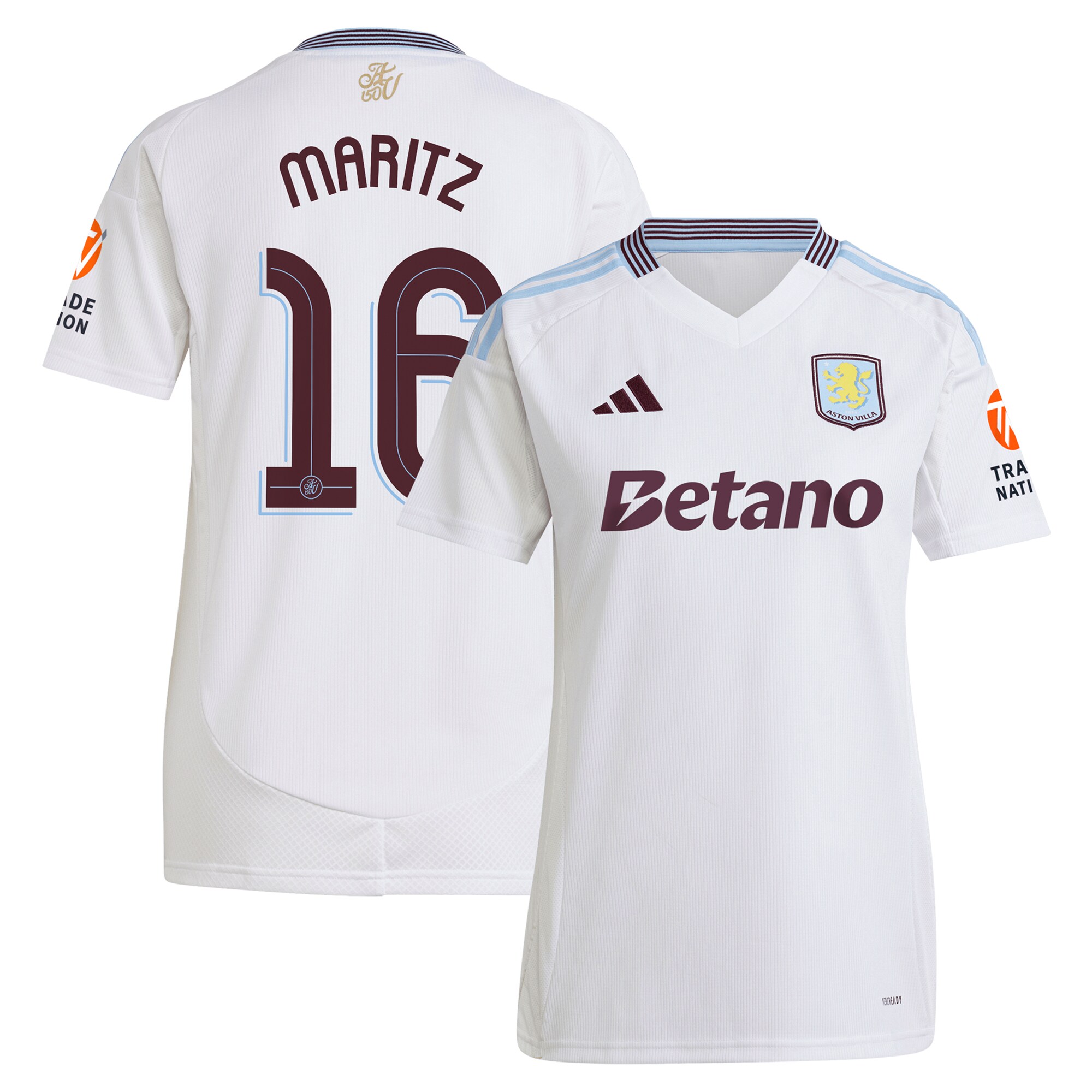 Aston Villa Jerseys - Official aston villa adidas away shirt 2024-25 – womens with maritz 16 cup printing Collection for AVFC Fans