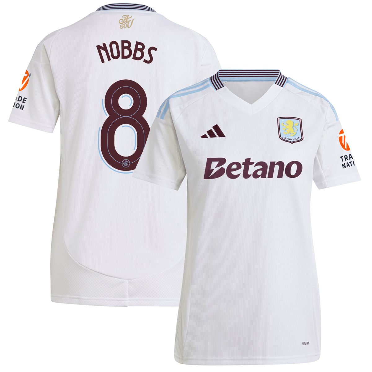 Aston Villa Jerseys - Official aston villa adidas away shirt 2024-25 – womens with nobbs 8 cup printing Collection for AVFC Fans