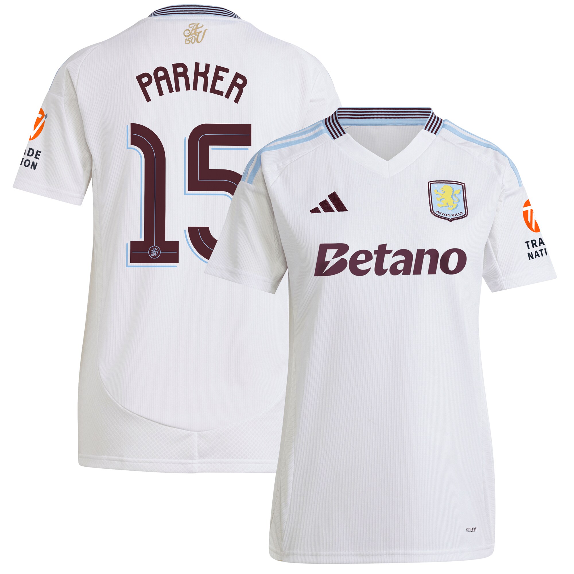 Aston Villa Jerseys - Official aston villa adidas away shirt 2024-25 – womens with parker 15 cup printing Collection for AVFC Fans