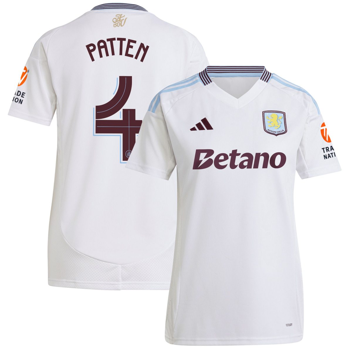 Aston Villa Jerseys - Official aston villa adidas away shirt 2024-25 – womens with patten 4 cup printing Collection for AVFC Fans