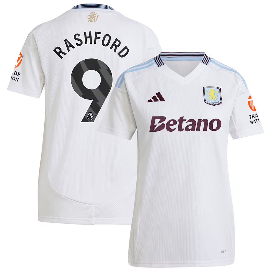 Aston Villa Jerseys - Official aston villa adidas away shirt 2024-25 – womens with rashford 9 printing Collection for AVFC Fans