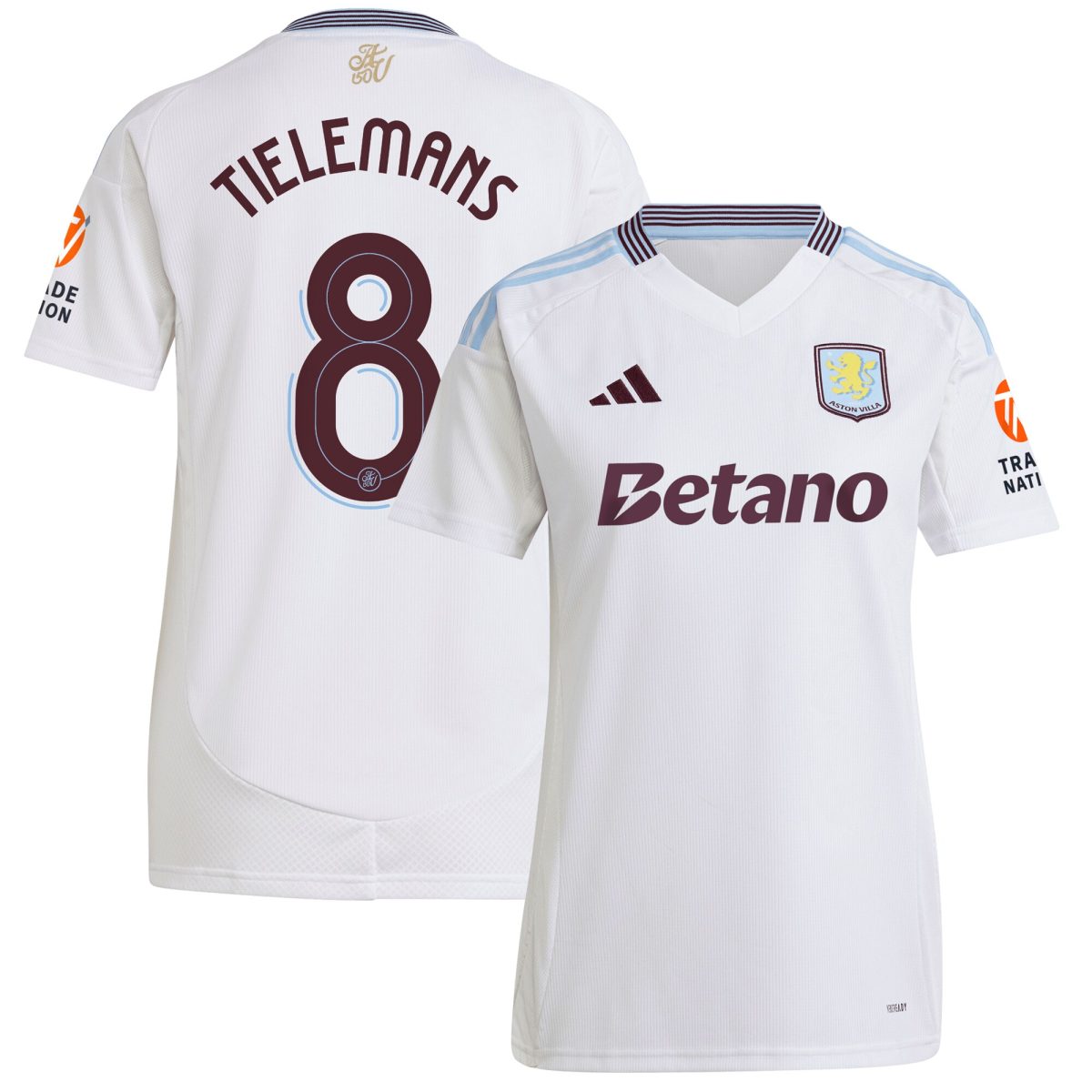 Aston Villa Jerseys - Official aston villa adidas away shirt 2024-25 – womens with tielemans 8 cup printing Collection for AVFC Fans