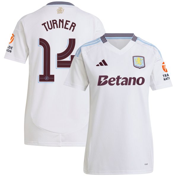 Aston Villa Jerseys - Official aston villa adidas away shirt 2024-25 – womens with turner 14 cup printing Collection for AVFC Fans