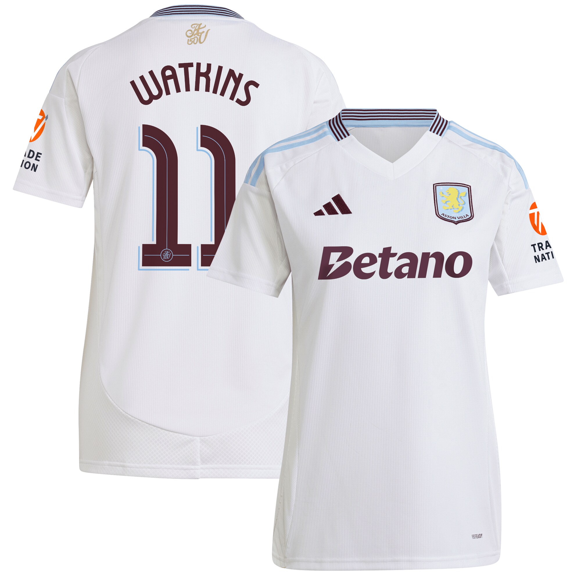 Aston Villa Jerseys - Official aston villa adidas away shirt 2024-25 – womens with watkins 11 cup printing Collection for AVFC Fans