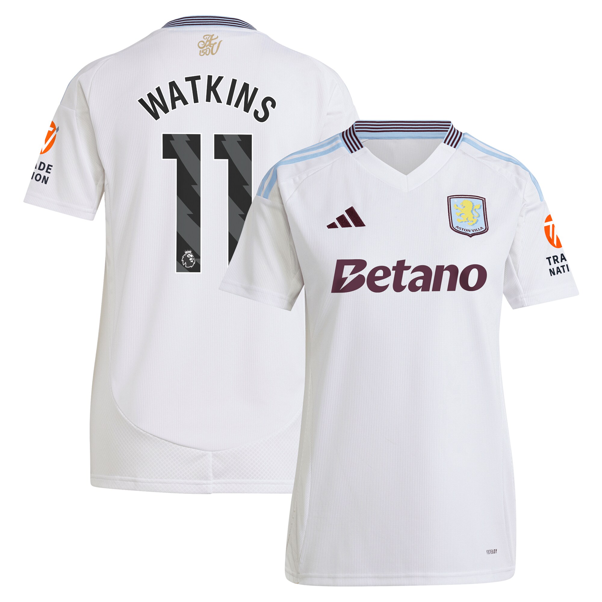 Aston Villa Jerseys - Official aston villa adidas away shirt 2024-25 – womens with watkins 11 printing Collection for AVFC Fans
