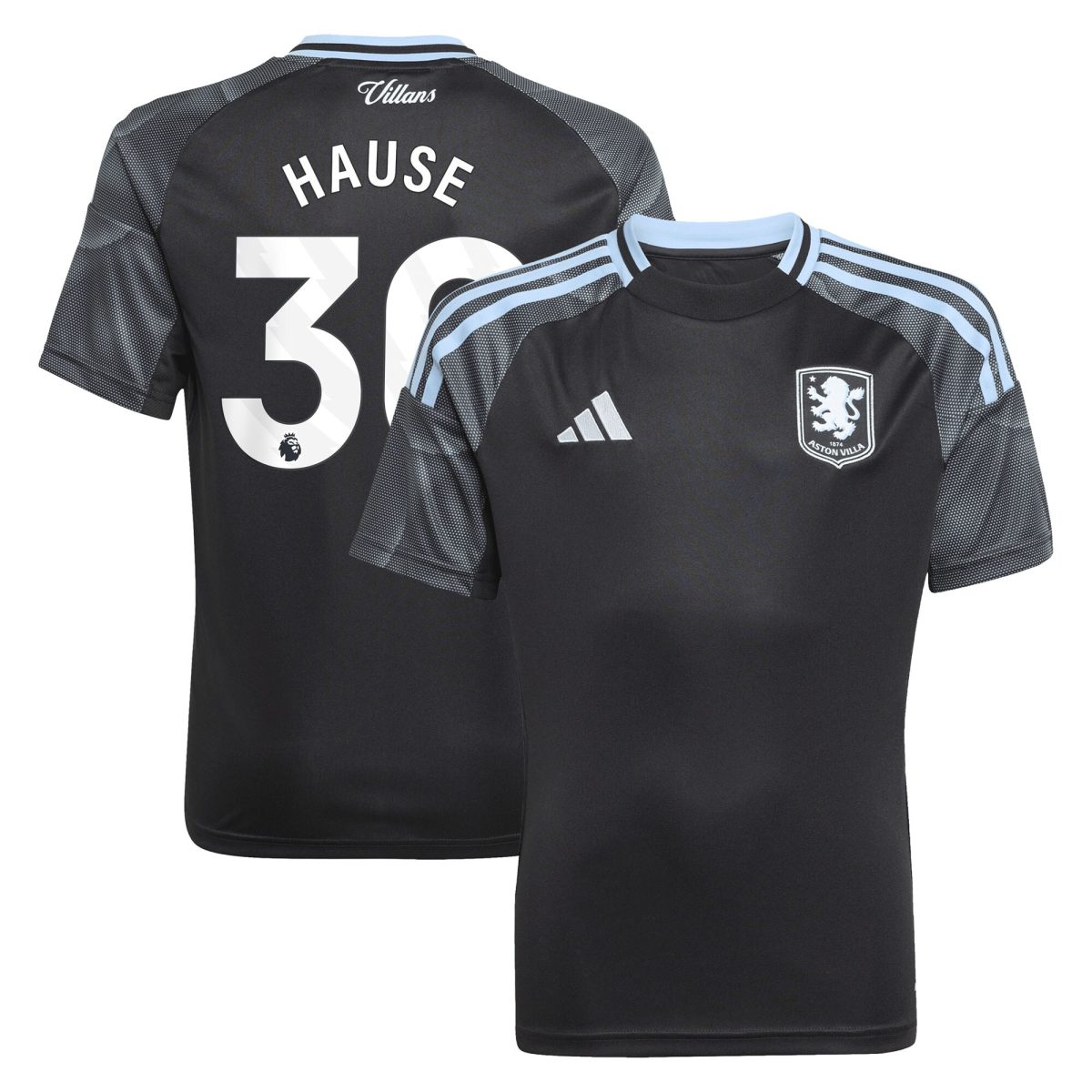 Aston Villa Jerseys - Official aston villa adidas away shirt 2025-26 – kids with hause 30 printing Collection for AVFC Fans