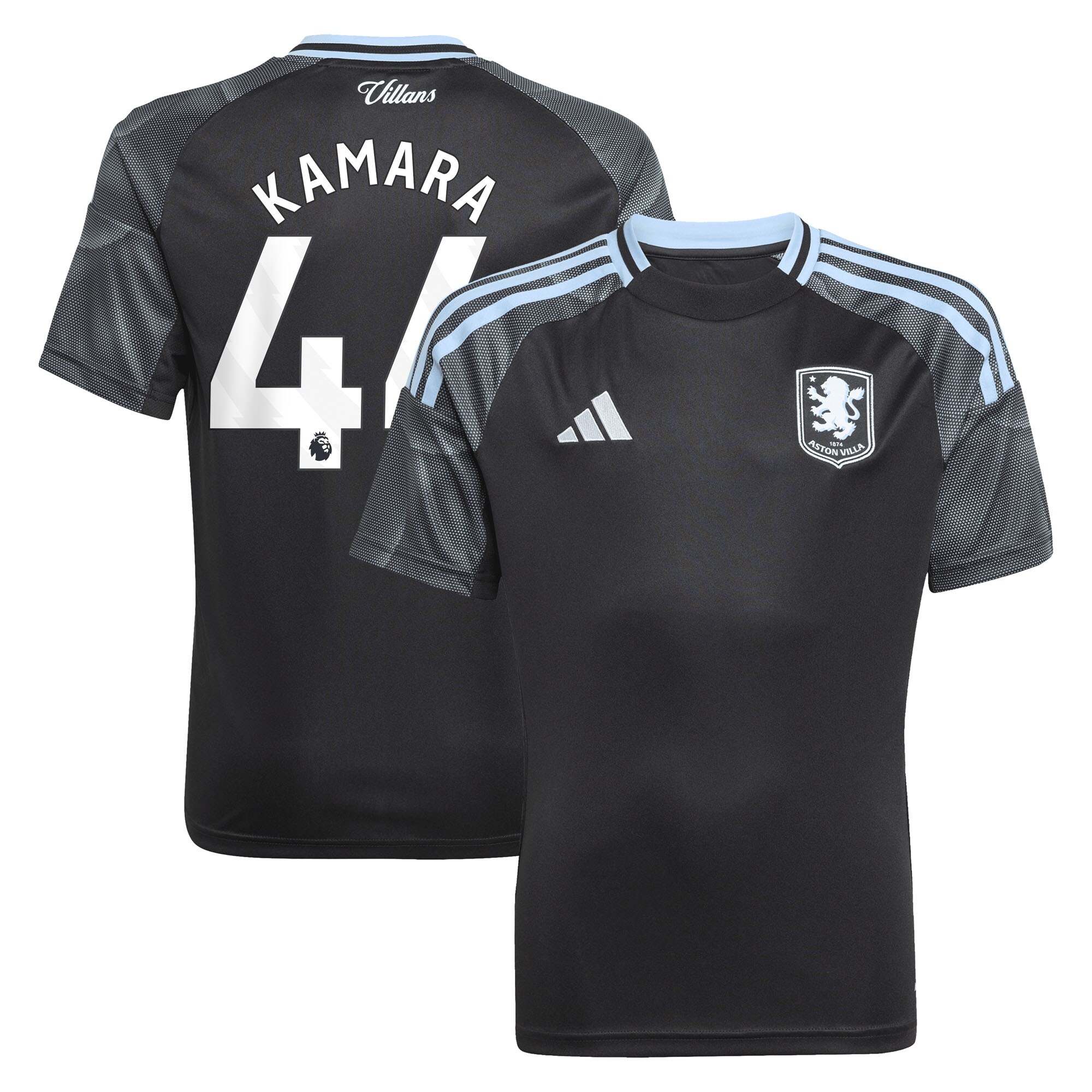 Aston Villa Jerseys - Official aston villa adidas away shirt 2025-26 – kids with kamara 44 printing Collection for AVFC Fans