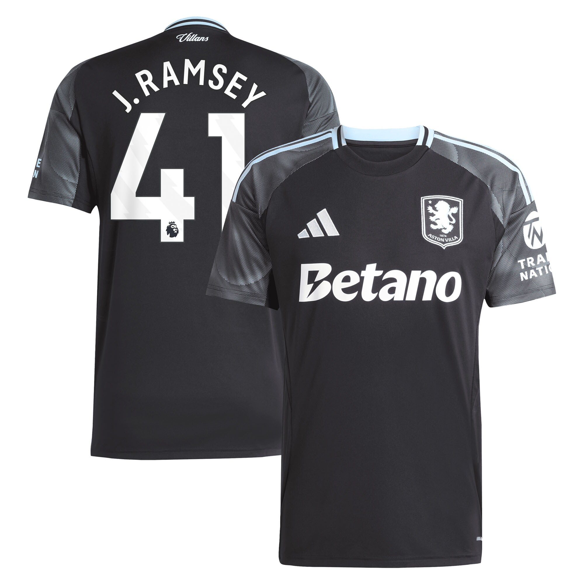 Aston Villa Jerseys - Official aston villa adidas away shirt 2025-26 with j. ramsey 41 printing Collection for AVFC Fans