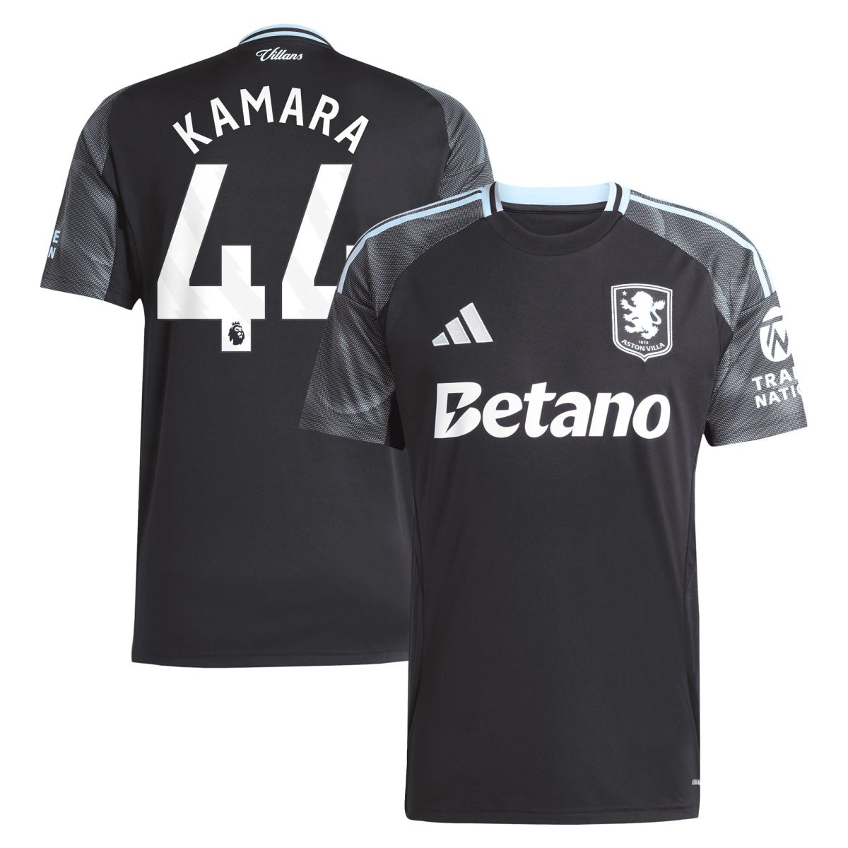 Aston Villa Jerseys - Official aston villa adidas away shirt 2025-26 with kamara 44 printing Collection for AVFC Fans