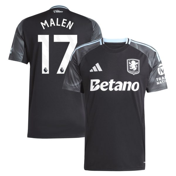 Aston Villa Jerseys - Official aston villa adidas away shirt 2025-26 with malen 17 printing Collection for AVFC Fans