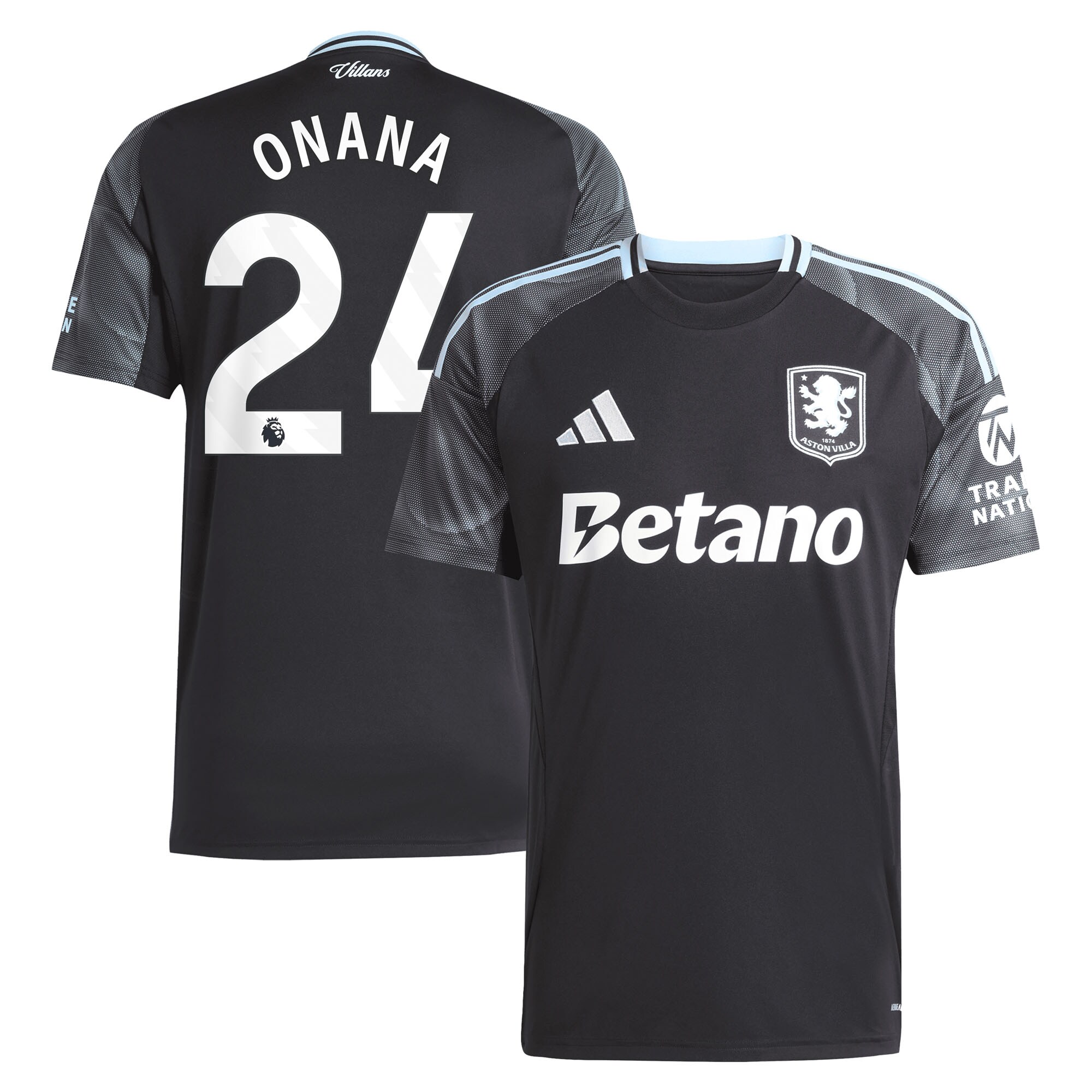 Aston Villa Jerseys - Official aston villa adidas away shirt 2025-26 with onana 24 printing Collection for AVFC Fans