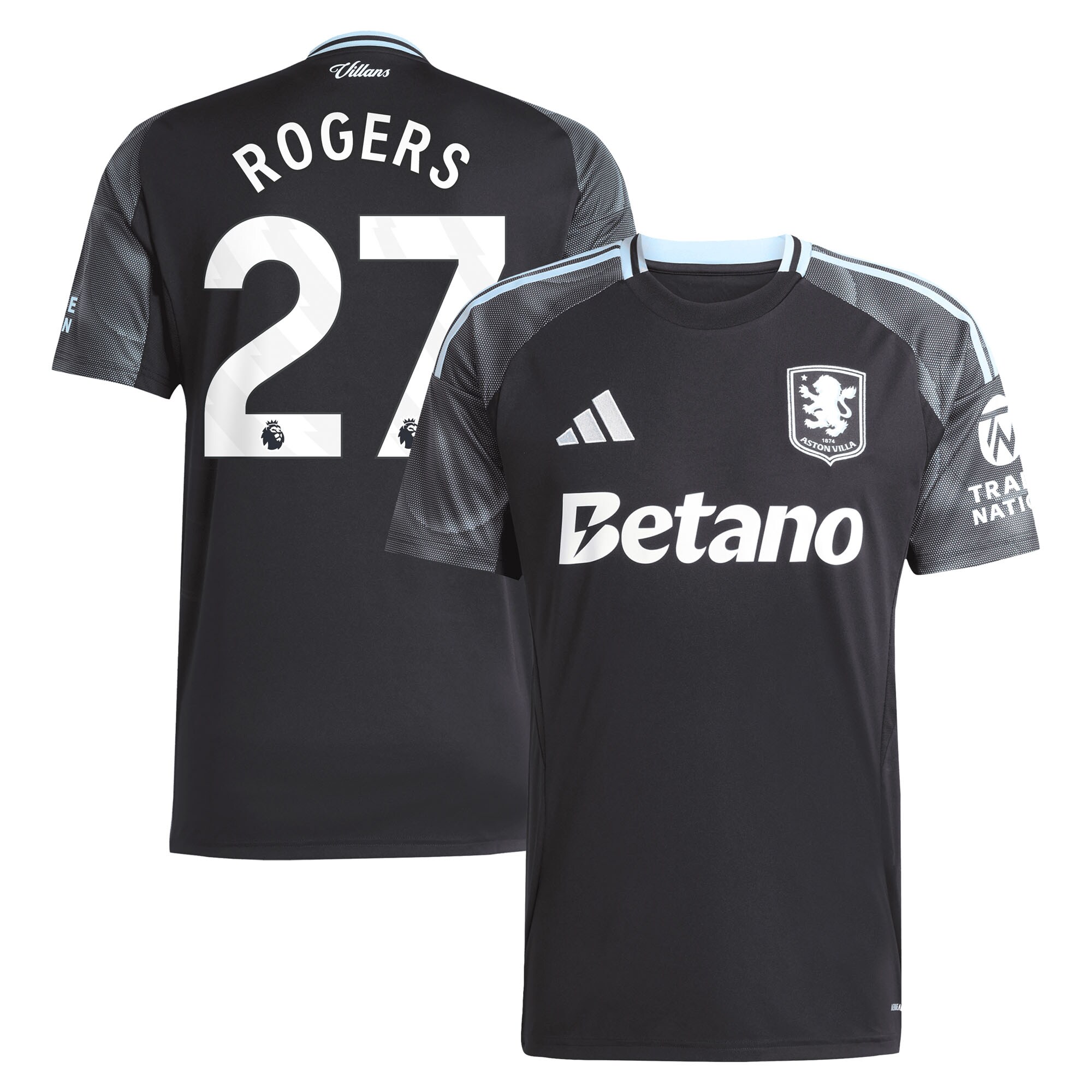 Aston Villa Jerseys - Official aston villa adidas away shirt 2025-26 with rogers 27 printing Collection for AVFC Fans