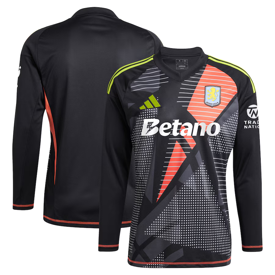 Aston Villa Jerseys - Official aston villa adidas goalkeeper shirt 2024-25 – long sleeve – 201964001 with custom printing Collection for AVFC Fans