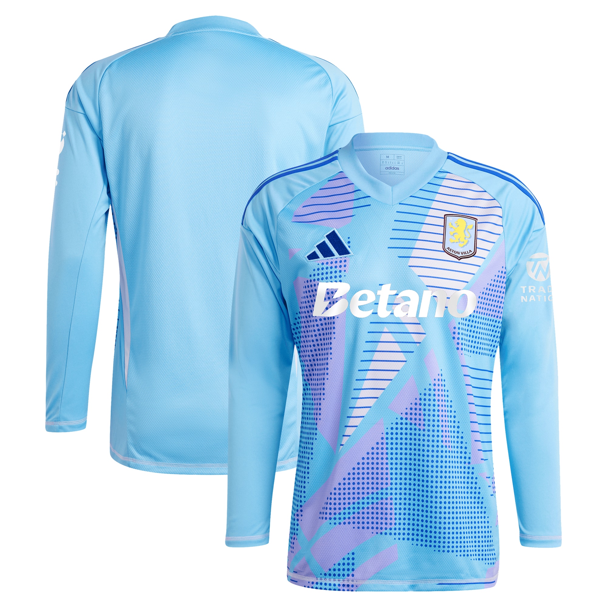 Aston Villa Jerseys - Official aston villa adidas goalkeeper shirt 2024-25 – long sleeve – 201964005 with custom printing Collection for AVFC Fans
