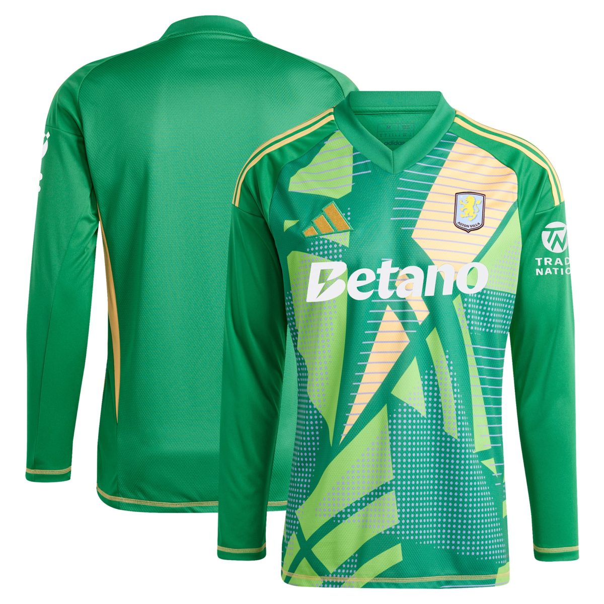 Aston Villa Jerseys - Official aston villa adidas goalkeeper shirt 2024-25 – long sleeve – 201964009 with custom printing Collection for AVFC Fans