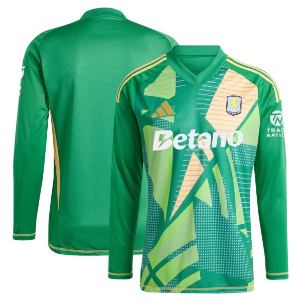 Aston Villa Jerseys - Official aston villa adidas goalkeeper shirt 2024-25 – long sleeve – 201964009 with custom printing Collection for AVFC Fans