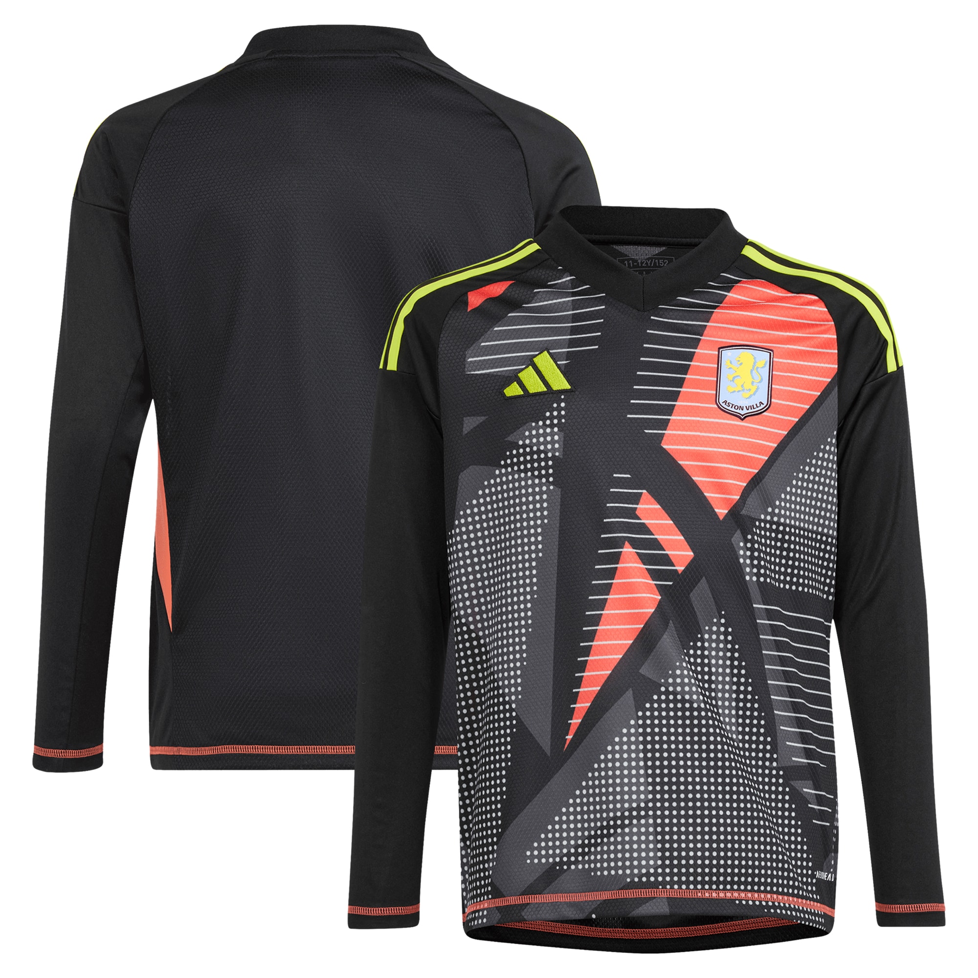 Aston Villa Jerseys - Official aston villa adidas goalkeeper shirt 2024-25 – long sleeve – kids – 201964003 with custom printing Collection for AVFC Fans