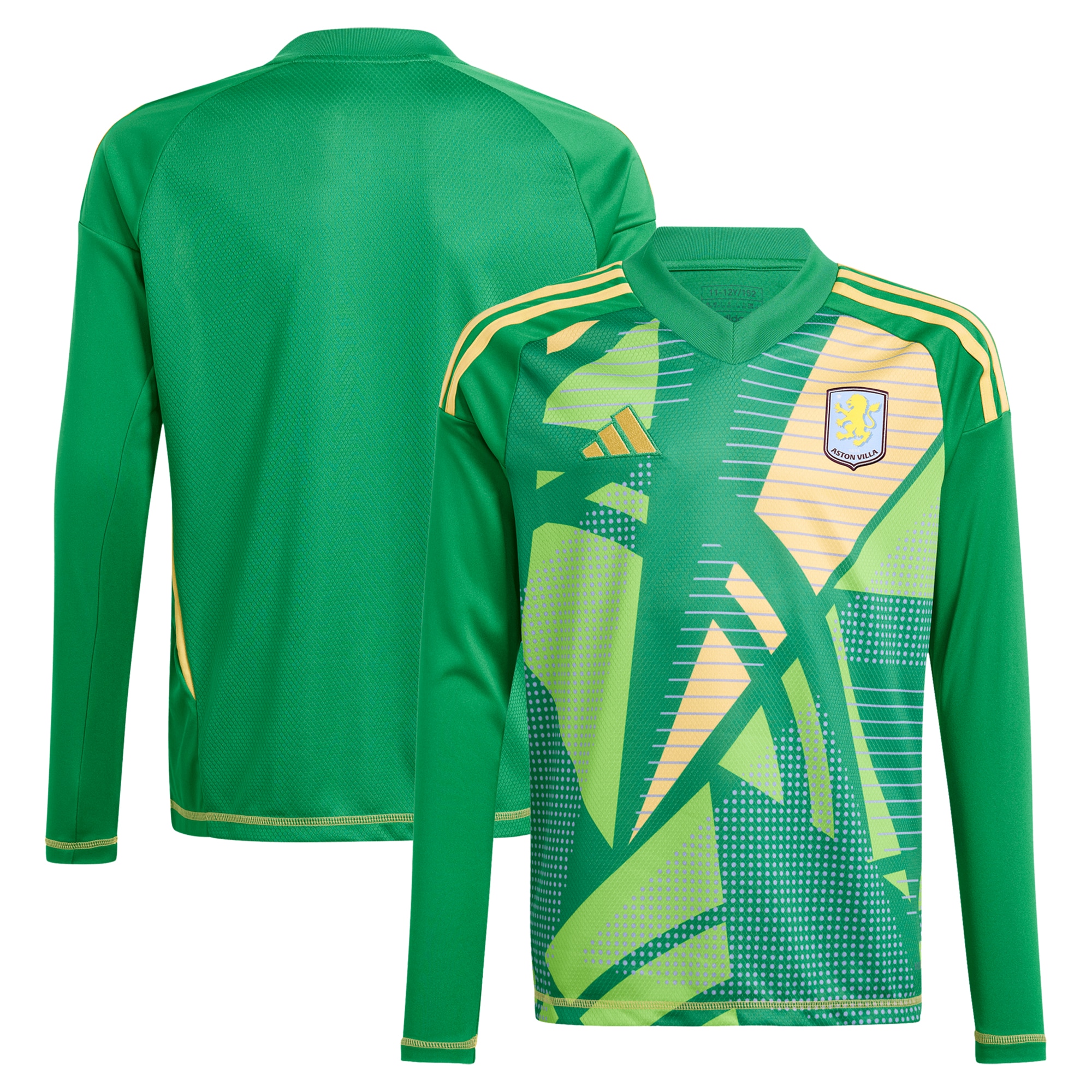 Aston Villa Jerseys - Official aston villa adidas goalkeeper shirt 2024-25 – long sleeve – kids – 201964011 with custom printing Collection for AVFC Fans