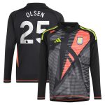Aston Villa Jerseys - Official aston villa adidas goalkeeper shirt 2024-25 – long sleeve – kids with olsen 25 printing – 202029322 Collection for AVFC Fans