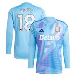 Aston Villa Jerseys - Official aston villa adidas goalkeeper shirt 2024-25 – long sleeve with gauci 18 printing – 202030982 Collection for AVFC Fans