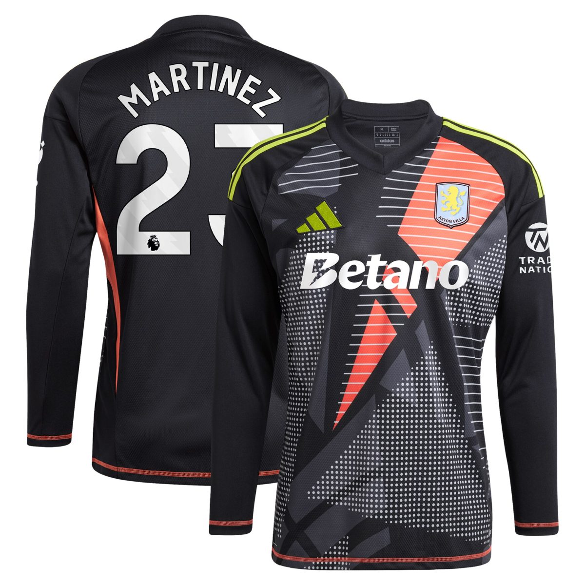 Aston Villa Jerseys - Official aston villa adidas goalkeeper shirt 2024-25 – long sleeve with martinez 23 printing – 202028938 Collection for AVFC Fans