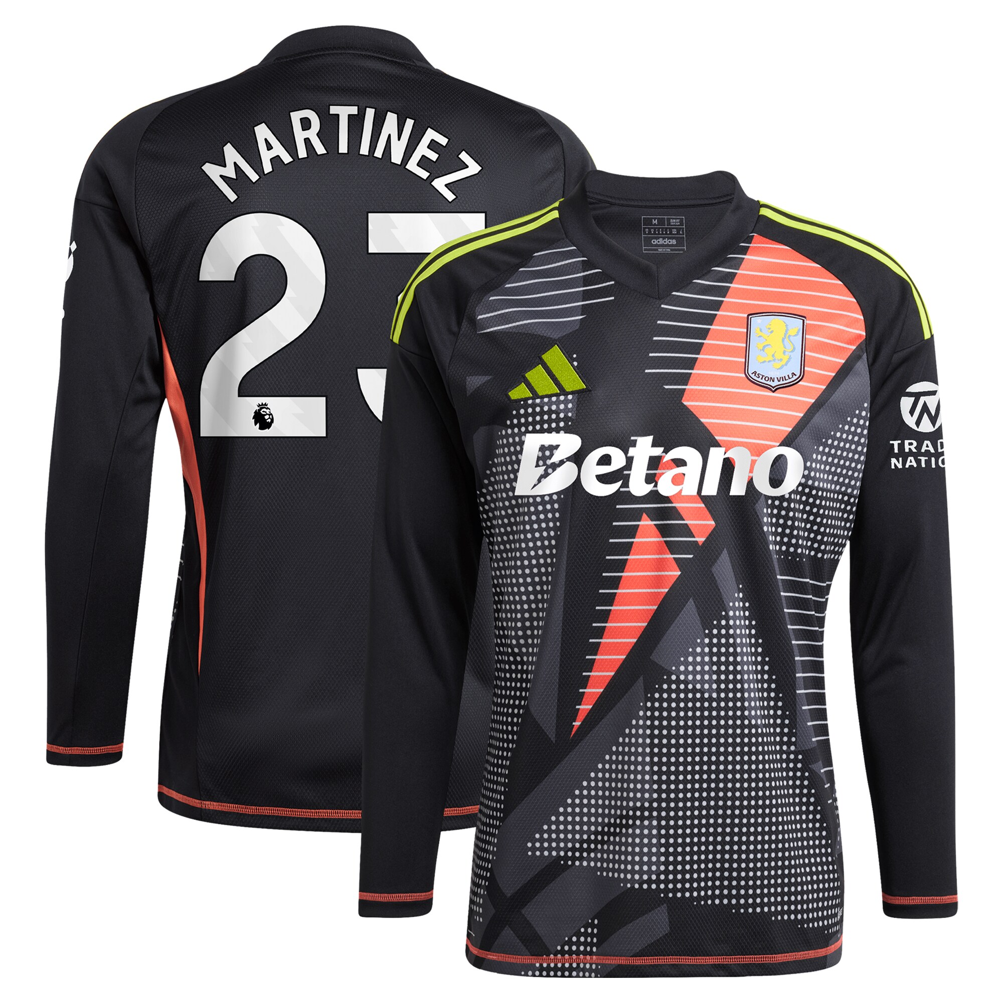 Aston Villa Jerseys - Official aston villa adidas goalkeeper shirt 2024-25 – long sleeve with martinez 23 printing – 202028938 Collection for AVFC Fans