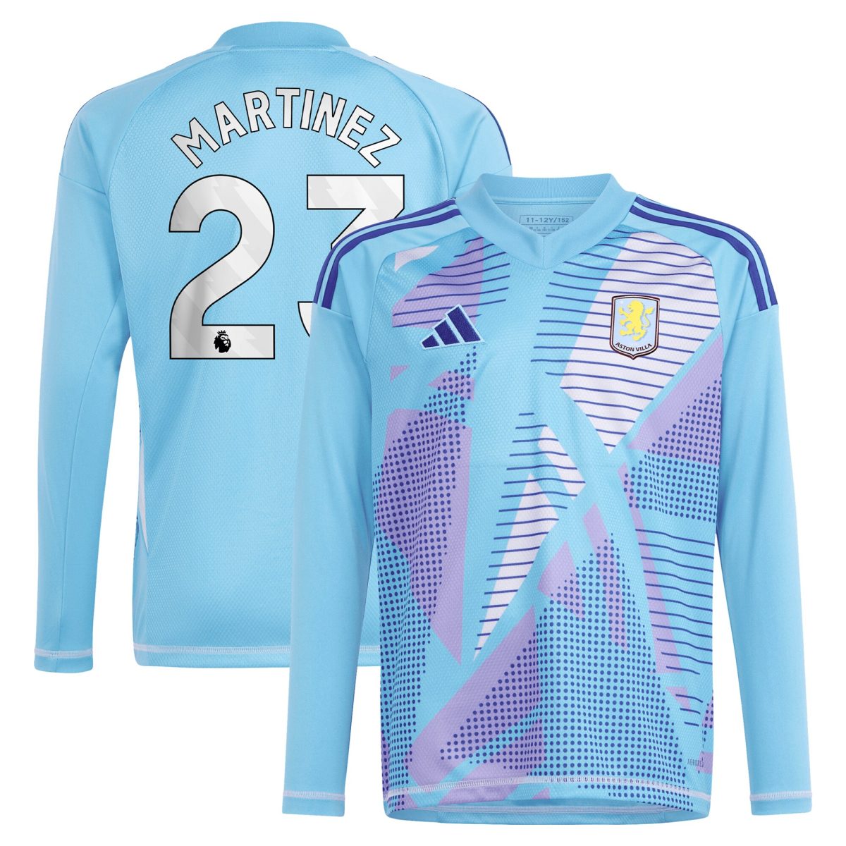 Aston Villa Jerseys - Official aston villa adidas goalkeeper shirt 2024-25 – long sleeve with martinez 23 printing – 202030980 Collection for AVFC Fans