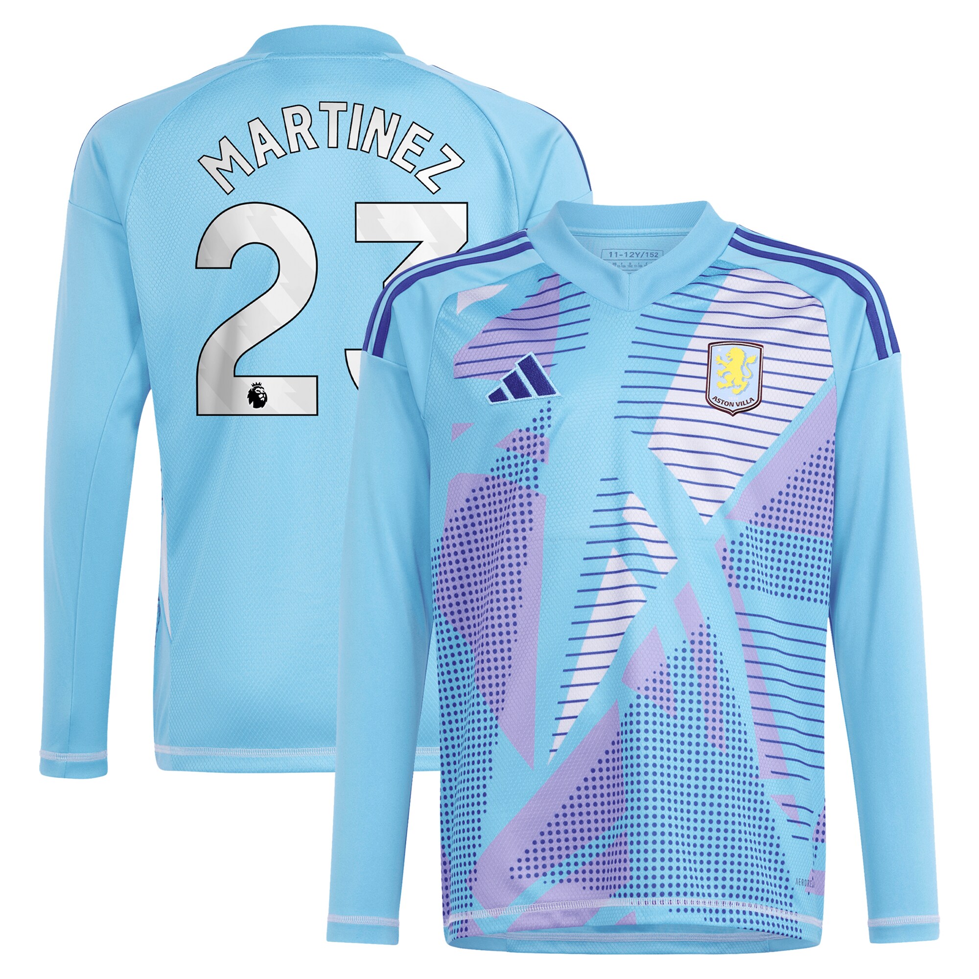 Aston Villa Jerseys - Official aston villa adidas goalkeeper shirt 2024-25 – long sleeve with martinez 23 printing – 202030980 Collection for AVFC Fans