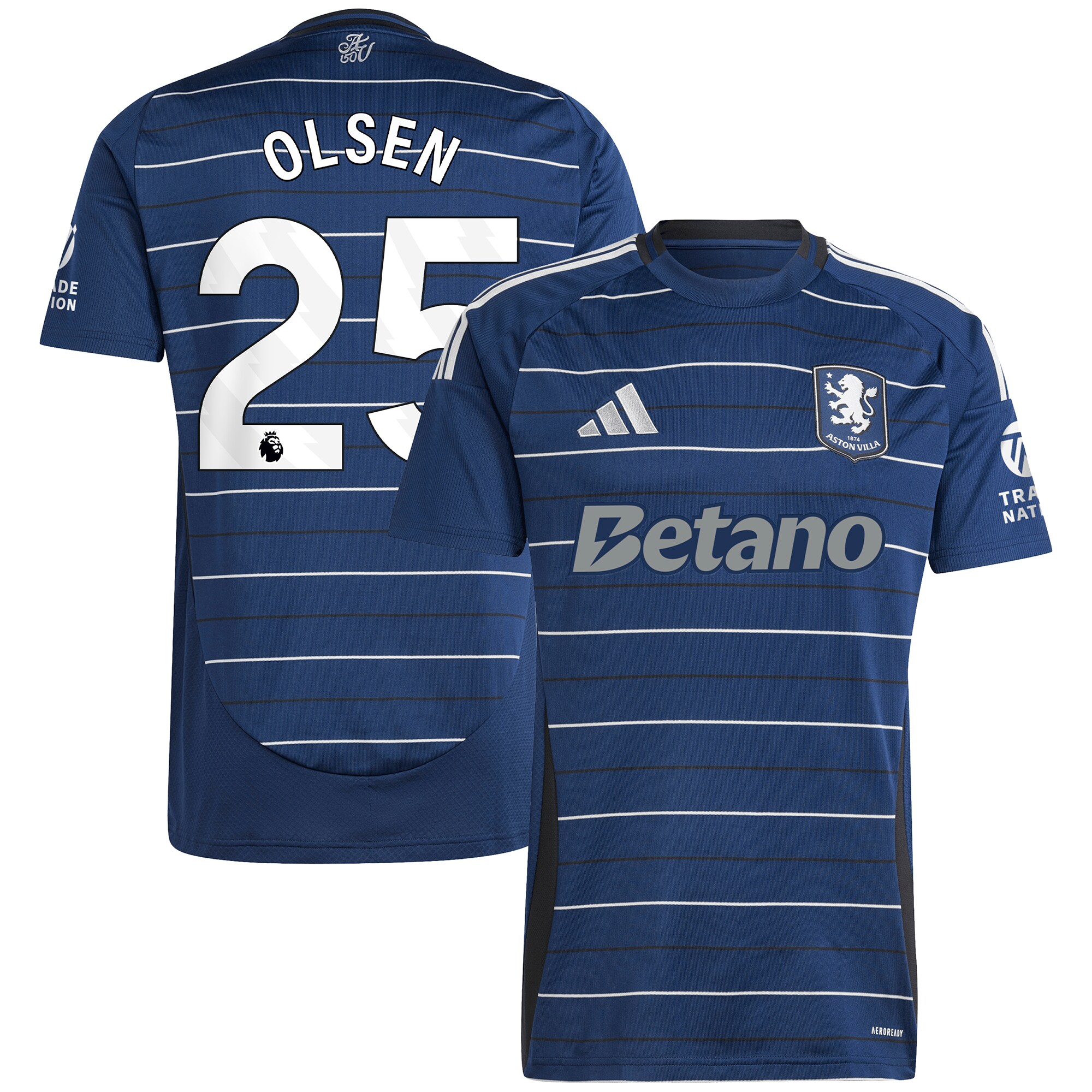 Aston Villa Jerseys - Official aston villa adidas goalkeeper shirt 2024-25 – long sleeve with olsen 25 printing – 202030975 Collection for AVFC Fans