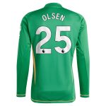 Aston Villa Jerseys - Official aston villa adidas goalkeeper shirt 2024-25 – long sleeve with olsen 25 printing Collection for AVFC Fans
