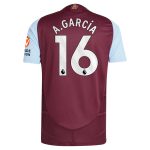 Aston Villa Jerseys - Official aston villa adidas home authentic shirt 2024-25 with a.garcía 16 printing Collection for AVFC Fans