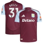Aston Villa Jerseys - Official aston villa adidas home authentic shirt 2024-25 with bailey 31 printing Collection for AVFC Fans