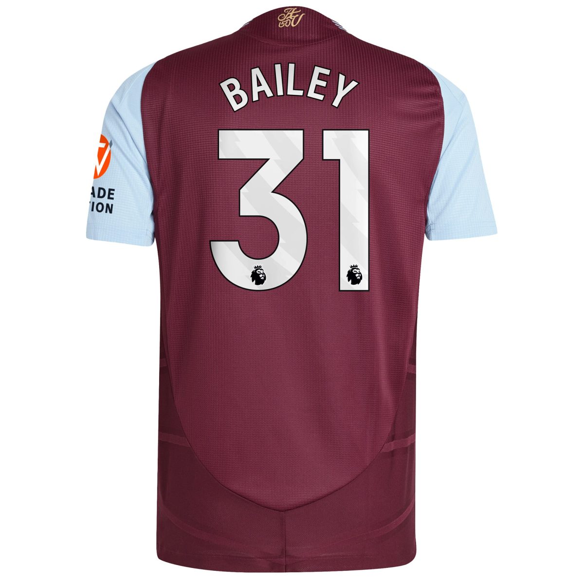 Aston Villa Jerseys - Official aston villa adidas home authentic shirt 2024-25 with bailey 31 printing Collection for AVFC Fans