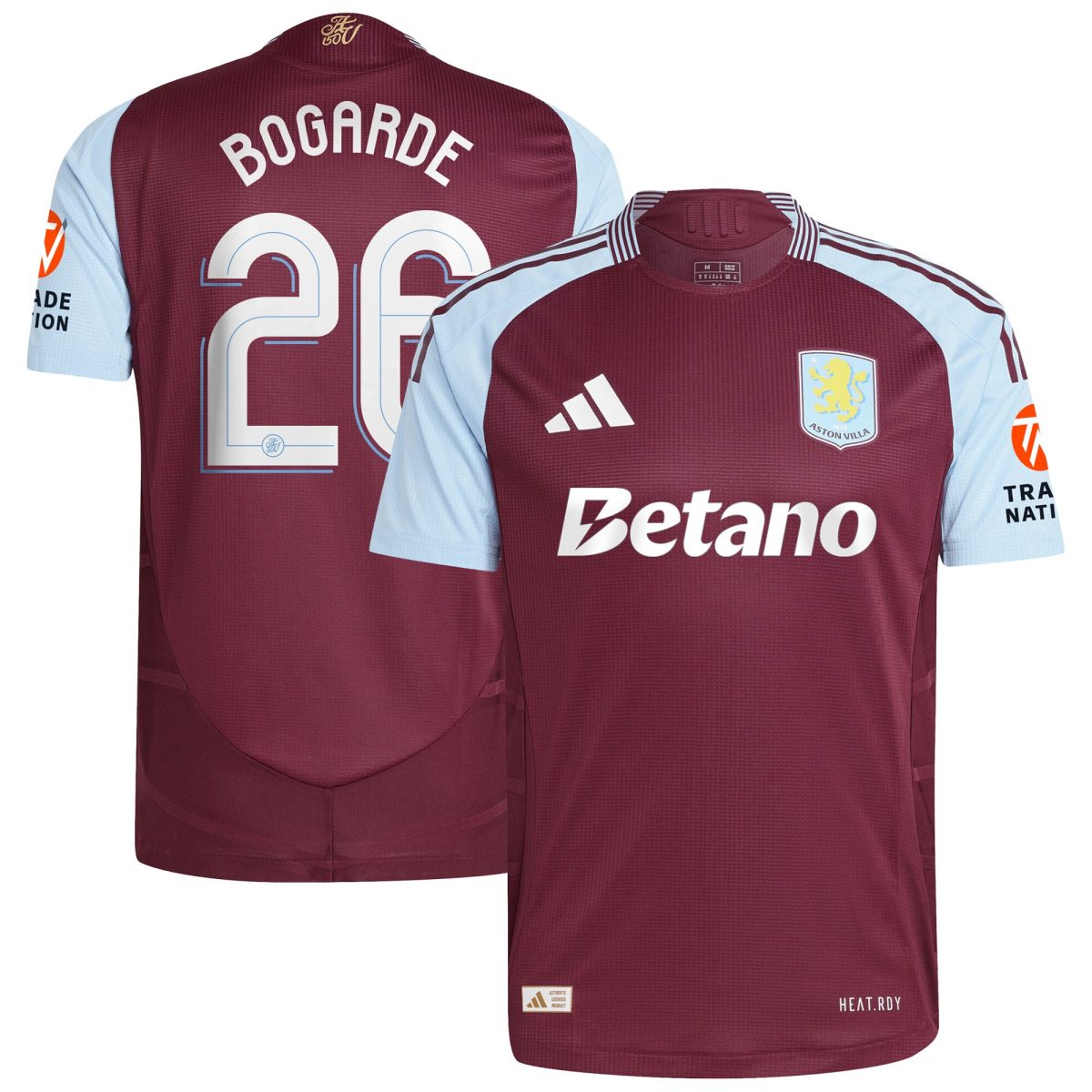 Aston Villa Jerseys - Official aston villa adidas home authentic shirt 2024-25 with bogarde 26 cup printing Collection for AVFC Fans