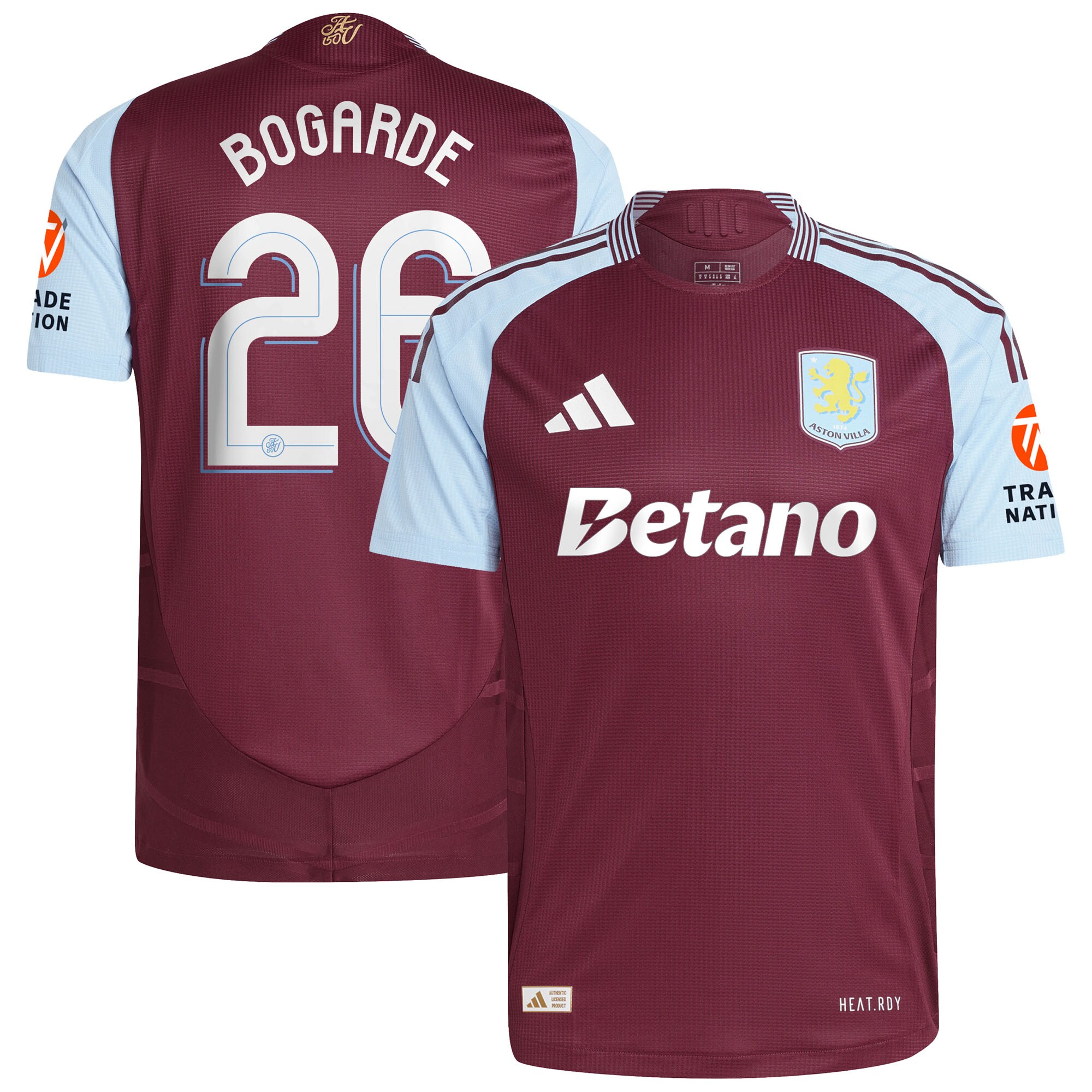 Aston Villa Jerseys - Official aston villa adidas home authentic shirt 2024-25 with bogarde 26 cup printing Collection for AVFC Fans