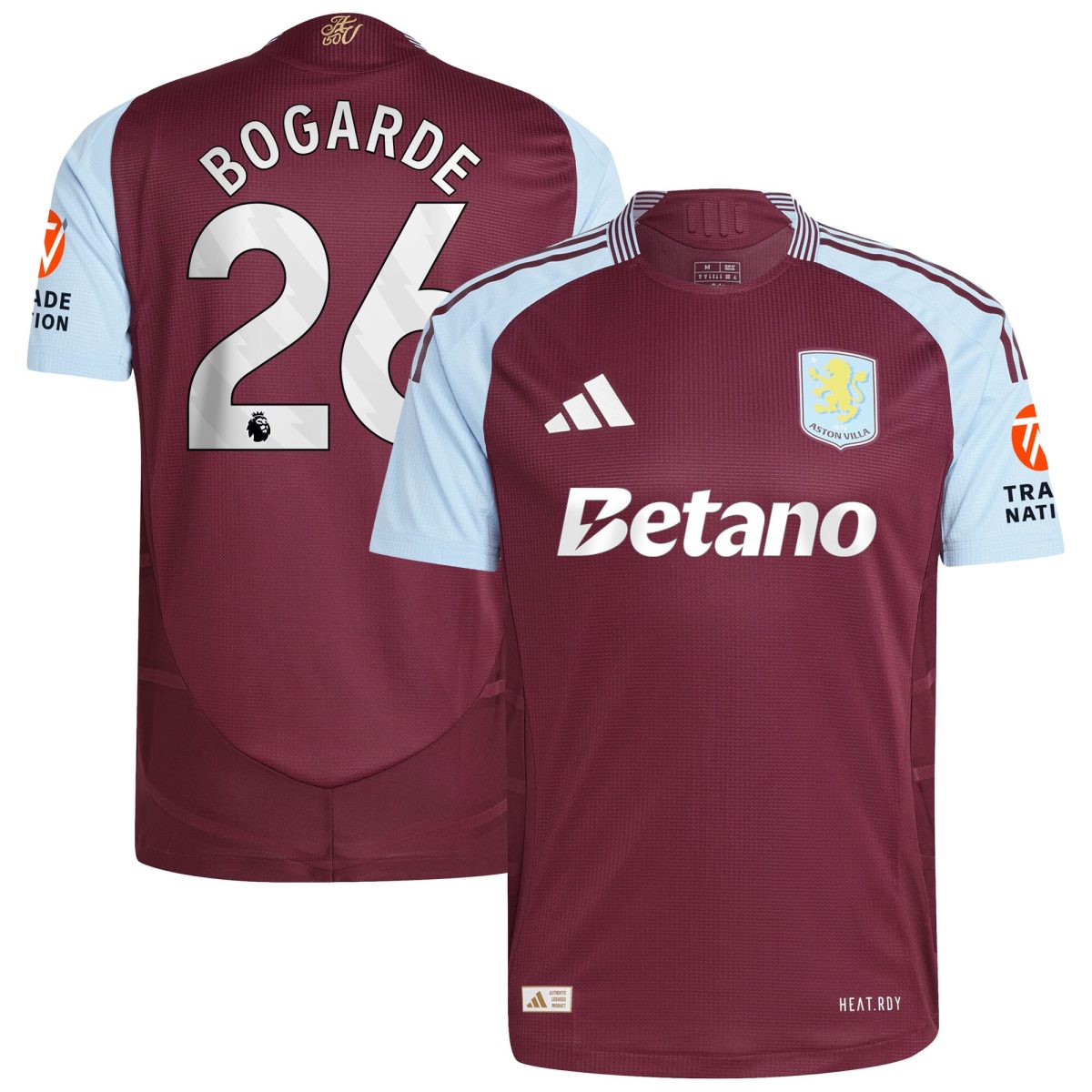 Aston Villa Jerseys - Official aston villa adidas home authentic shirt 2024-25 with bogarde 26 printing Collection for AVFC Fans