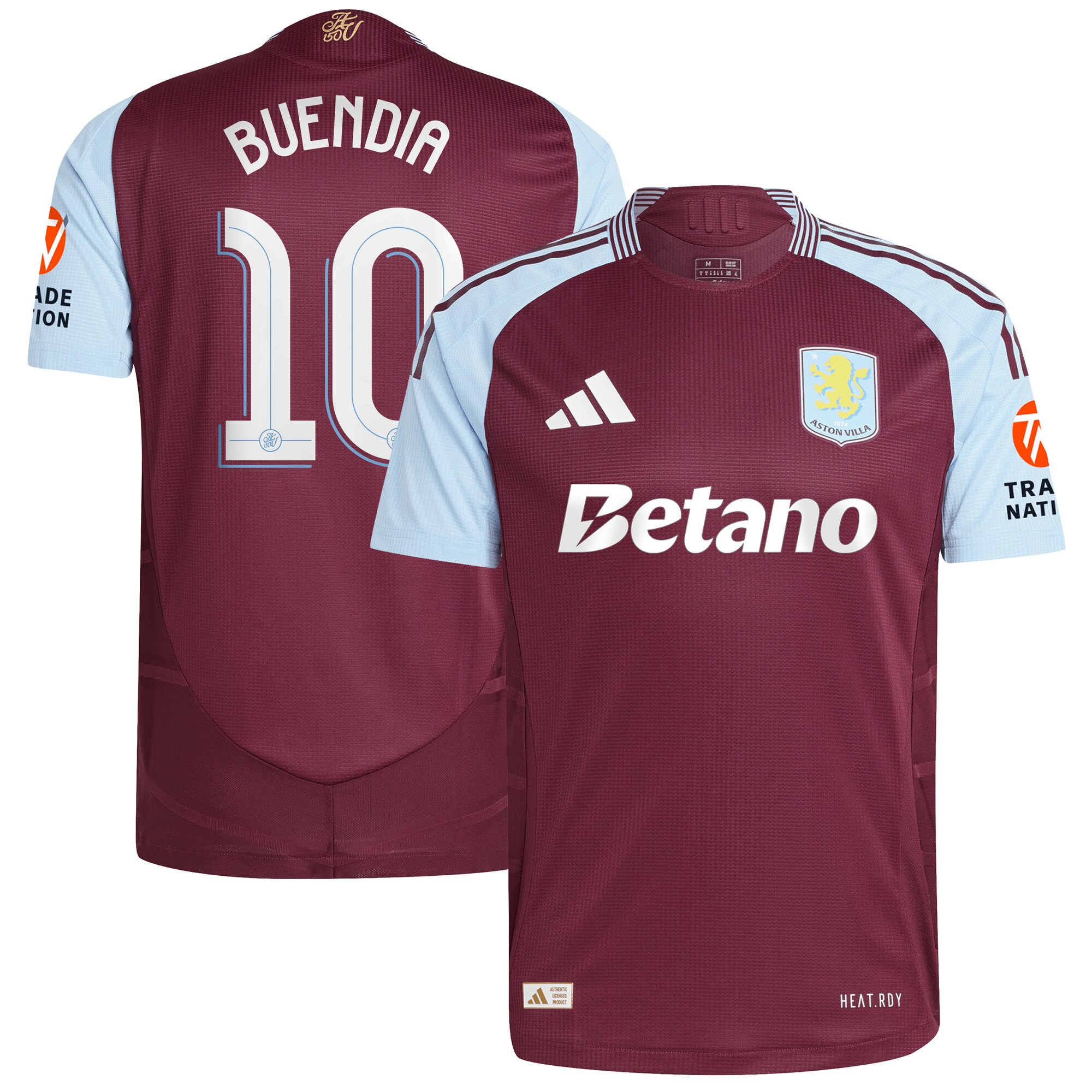 Aston Villa Jerseys - Official aston villa adidas home authentic shirt 2024-25 with buendia 10 cup printing Collection for AVFC Fans