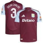 Aston Villa Jerseys - Official aston villa adidas home authentic shirt 2024-25 with diego carlos 3 cup printing Collection for AVFC Fans