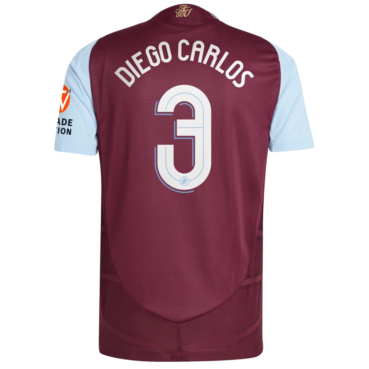 Aston Villa Jerseys - Official aston villa adidas home authentic shirt 2024-25 with diego carlos 3 cup printing Collection for AVFC Fans