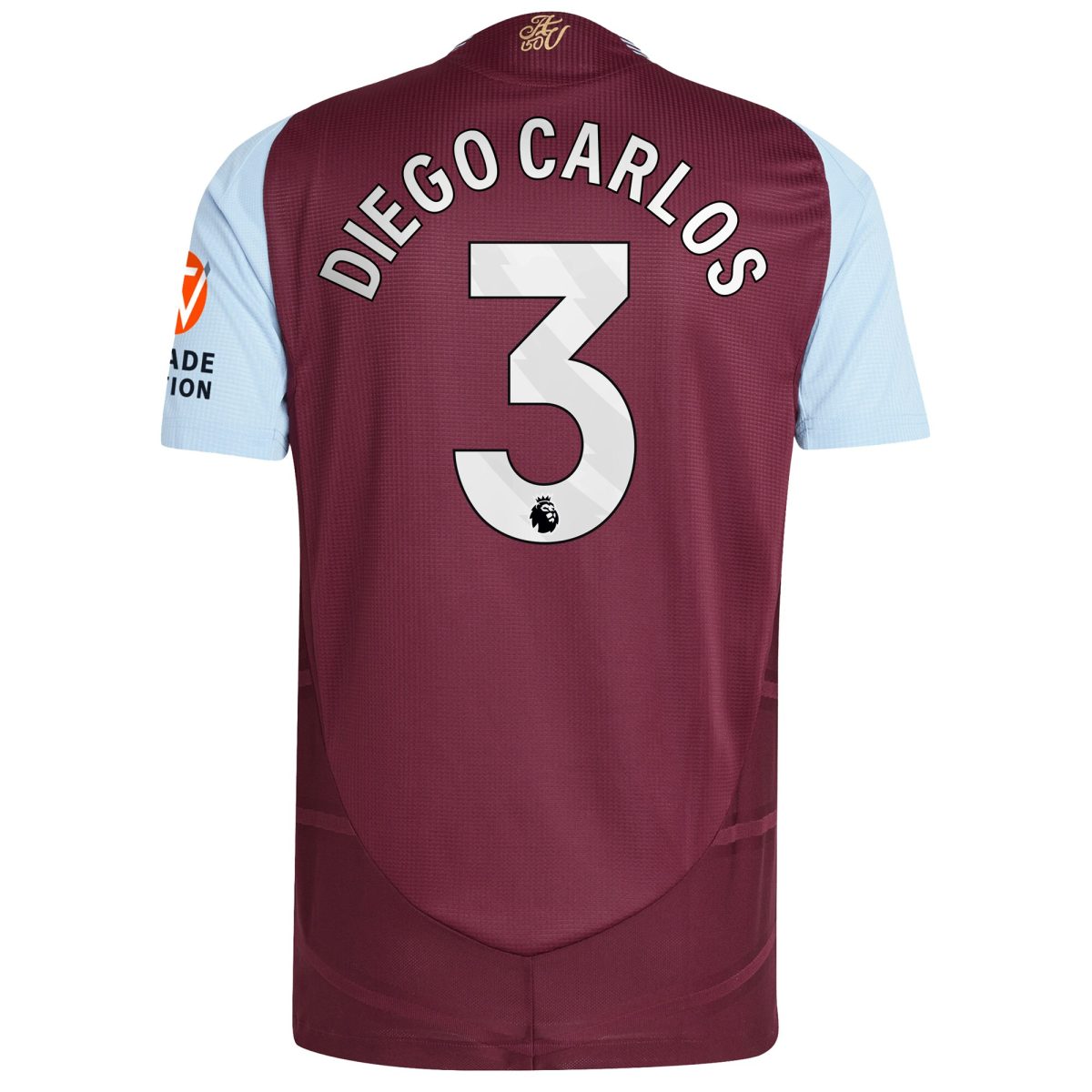Aston Villa Jerseys - Official aston villa adidas home authentic shirt 2024-25 with diego carlos 3 printing Collection for AVFC Fans