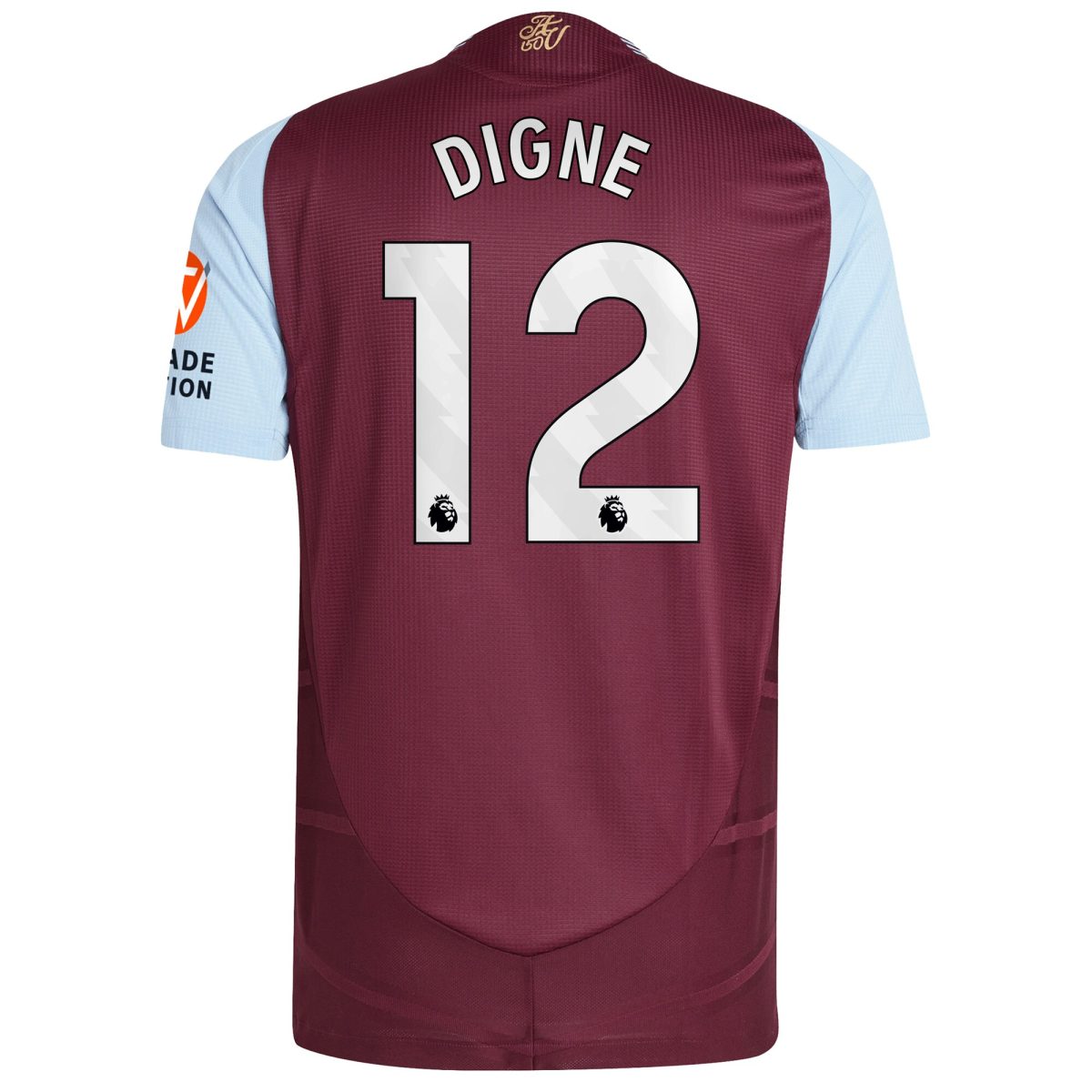 Aston Villa Jerseys - Official aston villa adidas home authentic shirt 2024-25 with digne 12 printing Collection for AVFC Fans