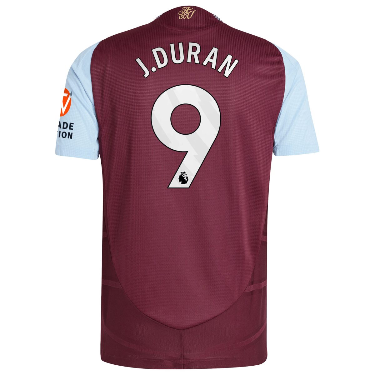 Aston Villa Jerseys - Official aston villa adidas home authentic shirt 2024-25 with j.duran 9 printing Collection for AVFC Fans
