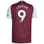 Aston Villa Jerseys - Official aston villa adidas home authentic shirt 2024-25 with j.duran 9 printing Collection for AVFC Fans