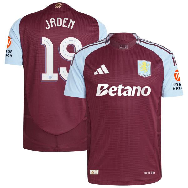 Aston Villa Jerseys - Official aston villa adidas home authentic shirt 2024-25 with jaden 19 cup printing Collection for AVFC Fans