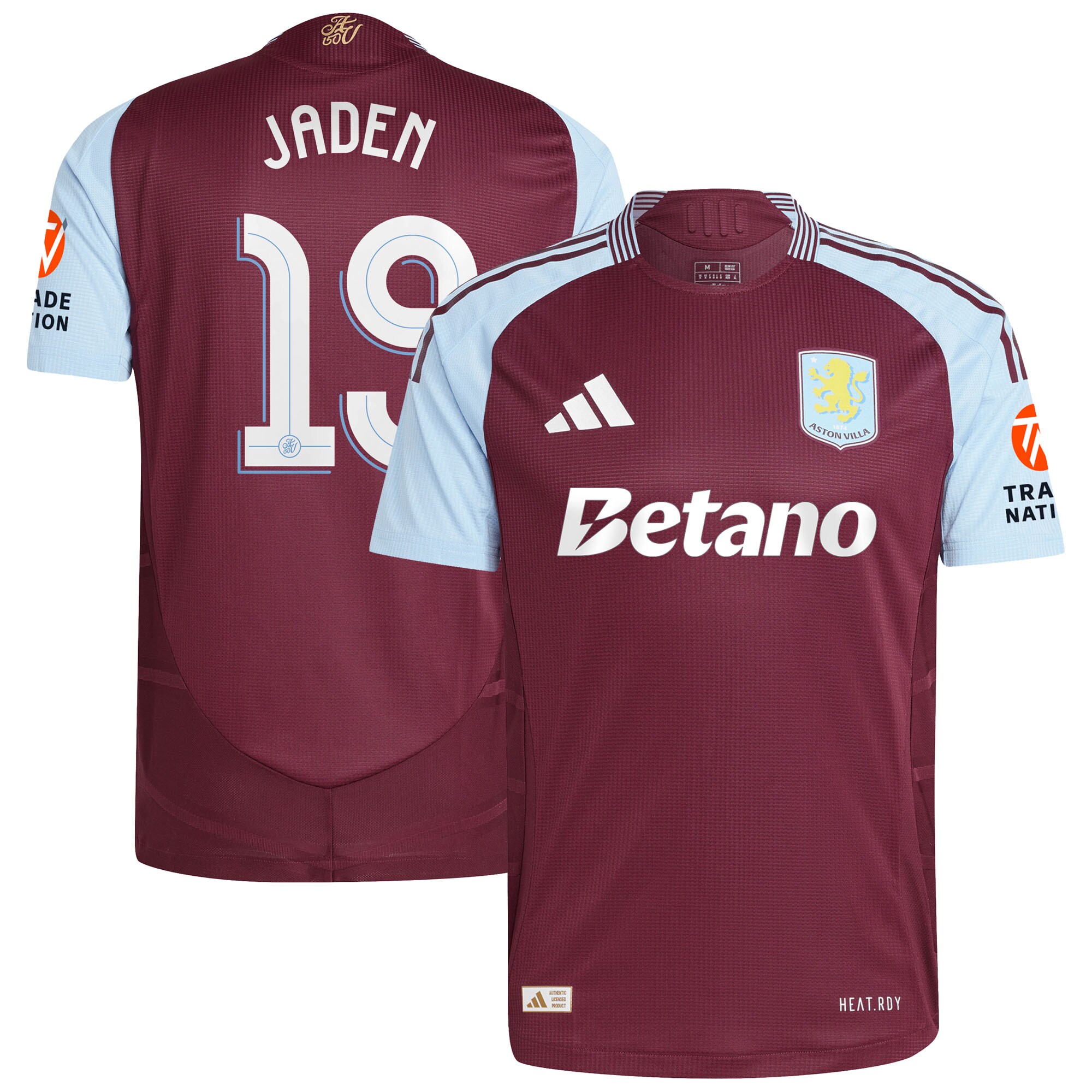 Aston Villa Jerseys - Official aston villa adidas home authentic shirt 2024-25 with jaden 19 cup printing Collection for AVFC Fans