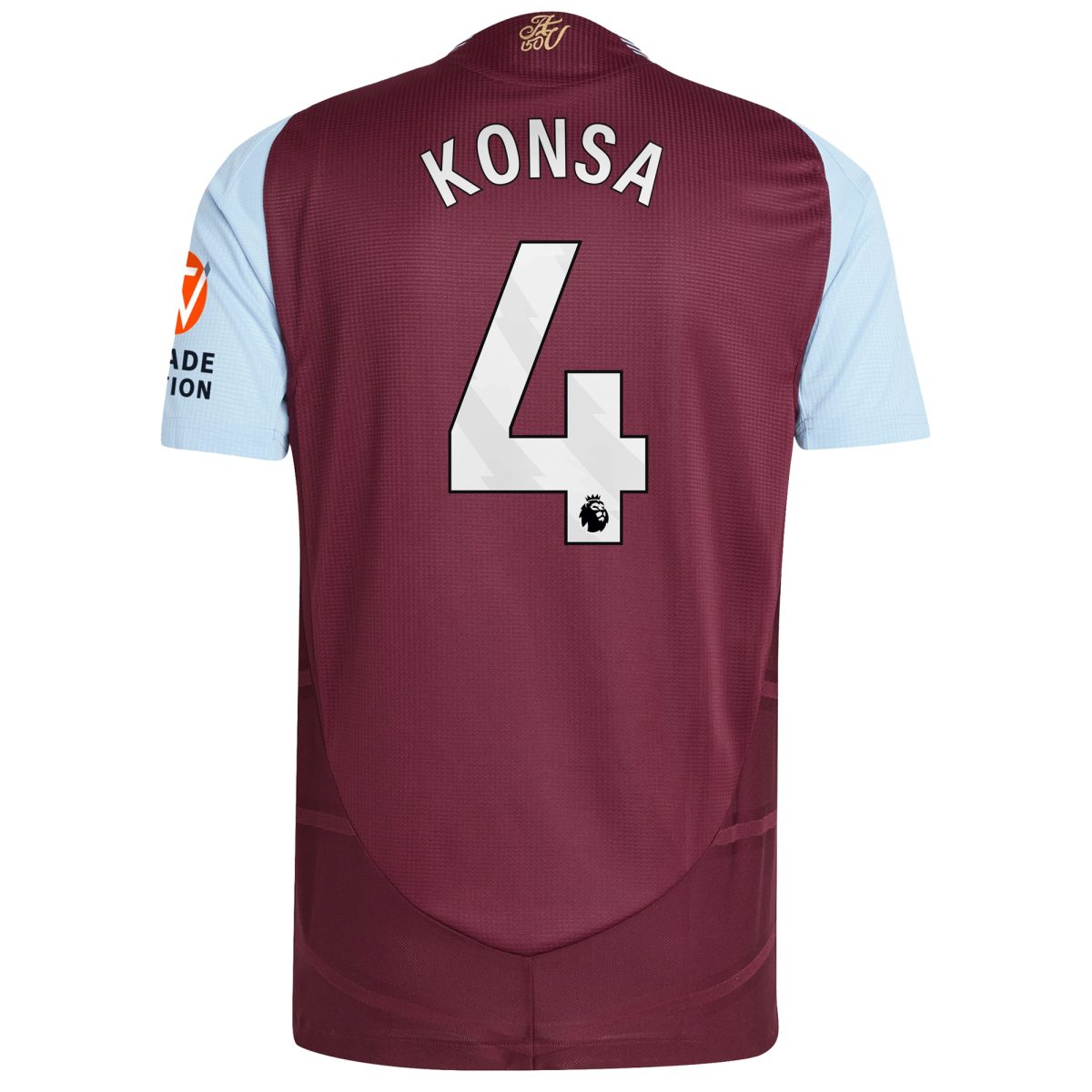 Aston Villa Jerseys - Official aston villa adidas home authentic shirt 2024-25 with konsa 4 printing Collection for AVFC Fans