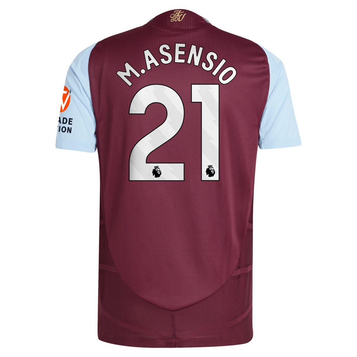 Aston Villa Jerseys - Official aston villa adidas home authentic shirt 2024-25 with m.asensio 21 printing Collection for AVFC Fans