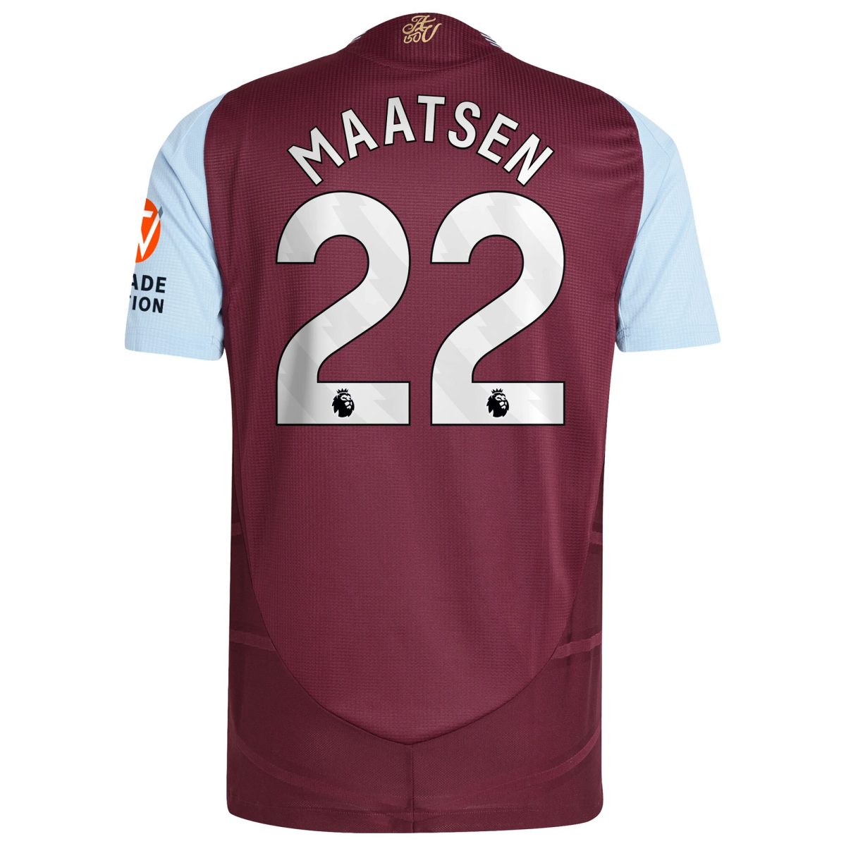 Aston Villa Jerseys - Official aston villa adidas home authentic shirt 2024-25 with maatsen 22 printing Collection for AVFC Fans